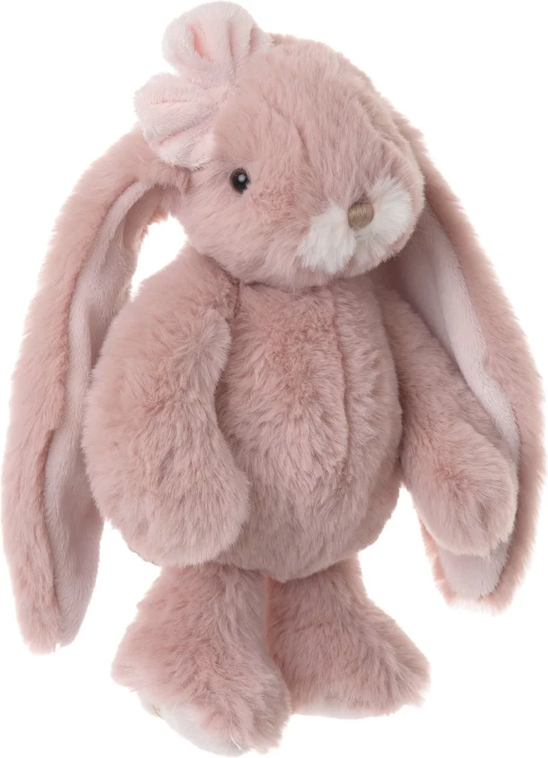 pluche konijn knuffeldier - oud roze - staand - 22 cm - Luxe kwaliteit knuffels by Bukowski in Oudroze – product photo