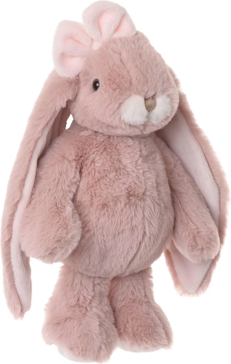 pluche konijn knuffeldier - oud roze - staand - 30 cm - Luxe kwaliteit knuffels by Bukowski in Oudroze – product photo