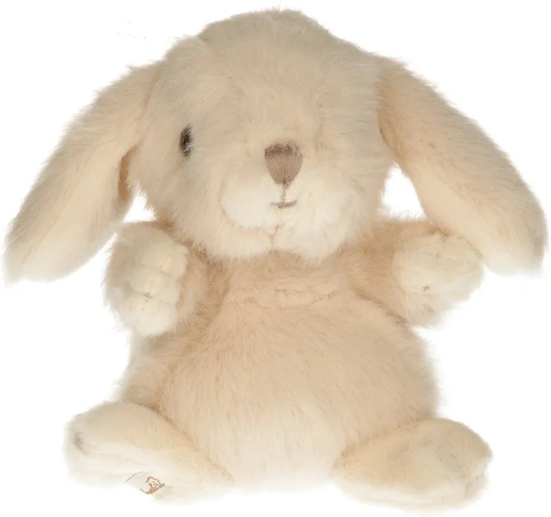 pluche konijn knuffeldier - wit - zittend - 15 cm - Luxe kwaliteit knuffels by Bukowski in Cream – product photo