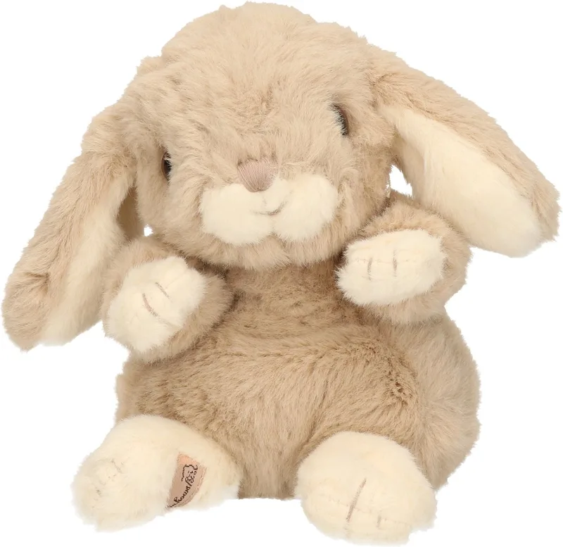 pluche konijn knuffeldier - zittend - 15 cm - Luxe kwaliteit knuffels by Bukowski in Beige – product photo