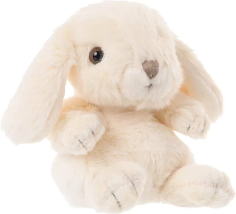 pluche konijn knuffeldier - zittend - 15 cm - Luxe kwaliteit knuffels från Bukowski i Vit – produktbild