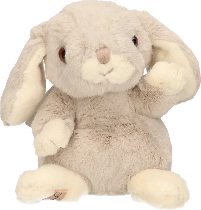 pluche konijn knuffeldier - zittend - 15 cm - Luxe kwaliteit knuffels från Bukowski i Ljusgrå – produktbild