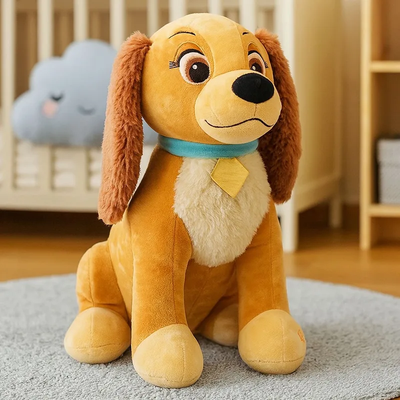 Lady en de Vagebond Disney Pluche Knuffel met Geluid 50 cm {Disney Sound Plush Toy | Speelgoed knuffeldier knuffels voor kinderen jongens meisjes | Lady en de Vagebond, Pluto, Tijgertje, Stampertje, Dumbo Olifant} de Disney en Lichtbruin – photo produit