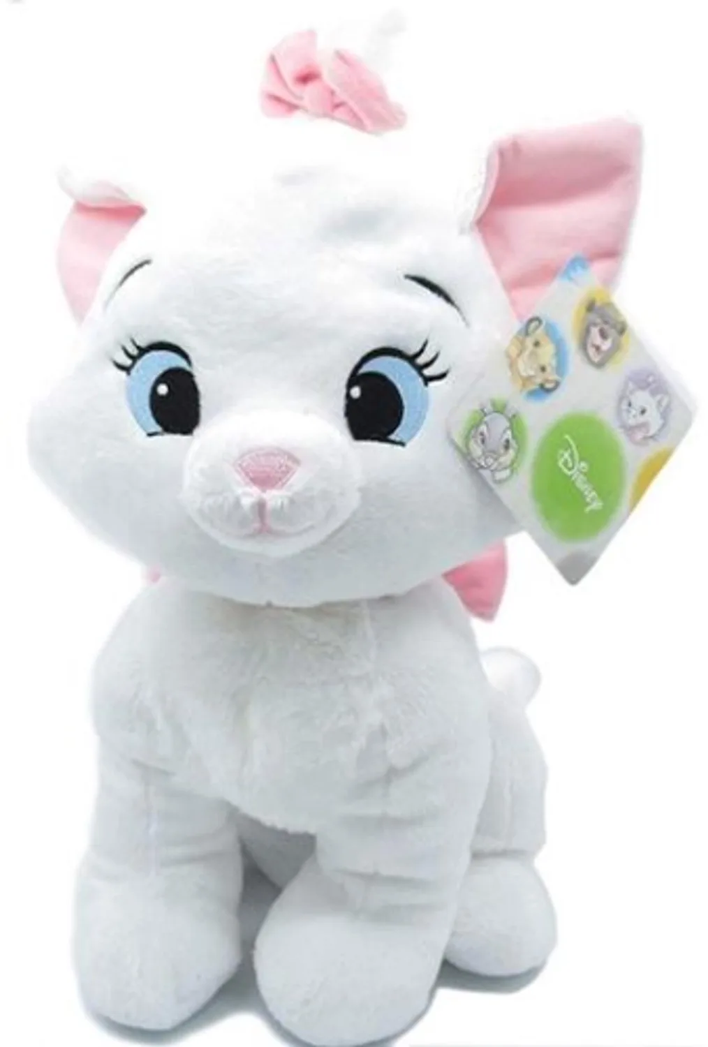 Marie Disney Pluche Knuffel Kat met Geluid 30 cm - Speelgoed Knuffeldier Knuffelpop voor kinderen jongens meisjes - Kat Kitten Plush Toy van Disney in Wit – productfoto