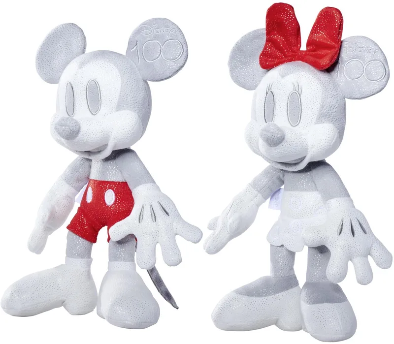 Mickey Mouse & Minnie Knuffel Collectieset - Limited Edition 100 Jaar met Geschenkdoos & Certificaat de Disney – photo produit