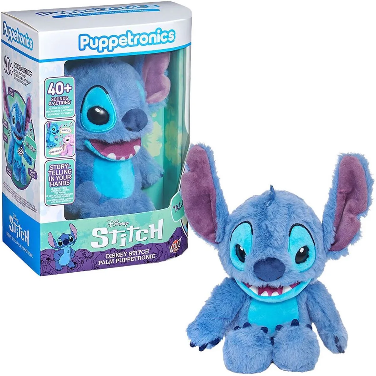 Stitch Palm Puppetronic Interactieve Knuffel. de Disney en Multicolore – photo produit