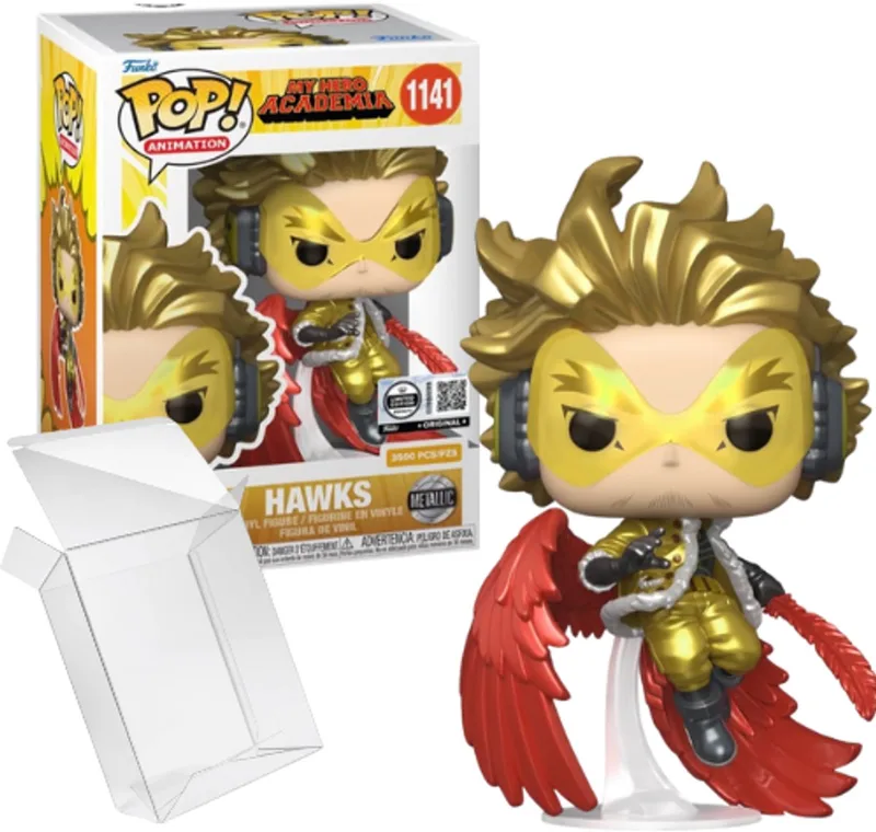Animation: My Hero Academia - Hawks (Metallic) #1141 Royalty Exclusive (3500 PCS Limited) de Funko en Or – photo produit
