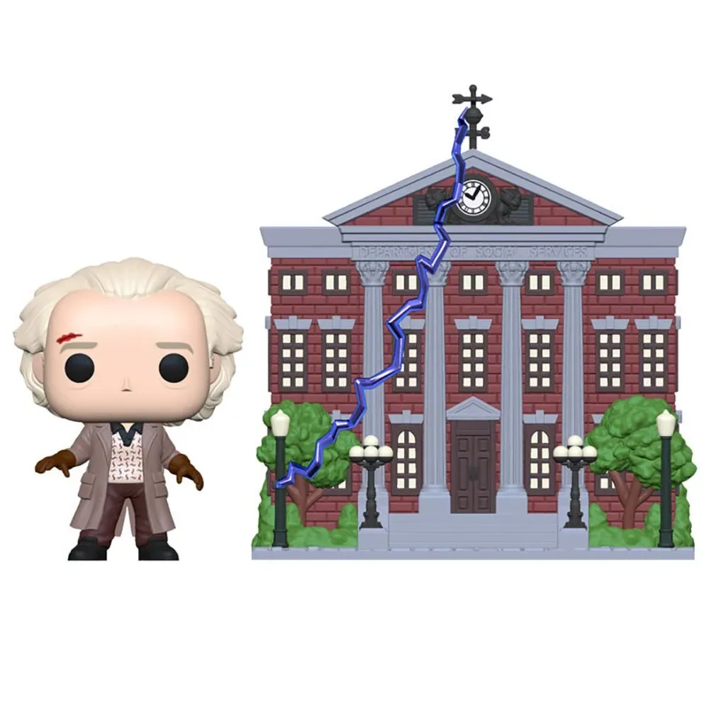 Back To The Future Dokterfiguur Met Klokkentoren van Funko – productfoto