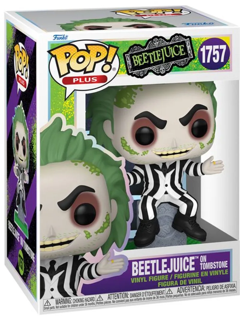 Beetlejuice Beetlejuice with Tombstone vinylfiguur 1757 Funko Pop! meerkleurig Unisex van Funko in Meerkleurig – productfoto