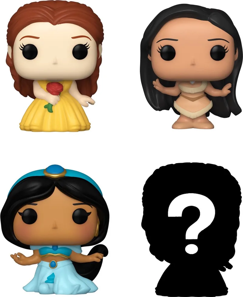 Bitty Pop: Disney Princess 4-Pack Series 2 - Peasant Belle 90 - Pocahontas 197 - Jasmine 326 + Mystery by Funko in Multicolour – product photo