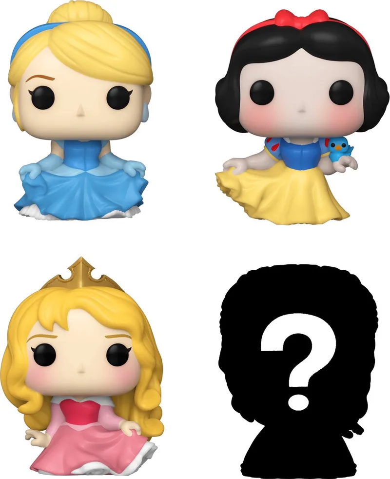 Bitty Pop: Disney Princess 4-Pack Series 3 - Cinderella 222 - Snow White 339 - Aurora 325 + Mystery by Funko in Mulit – product photo