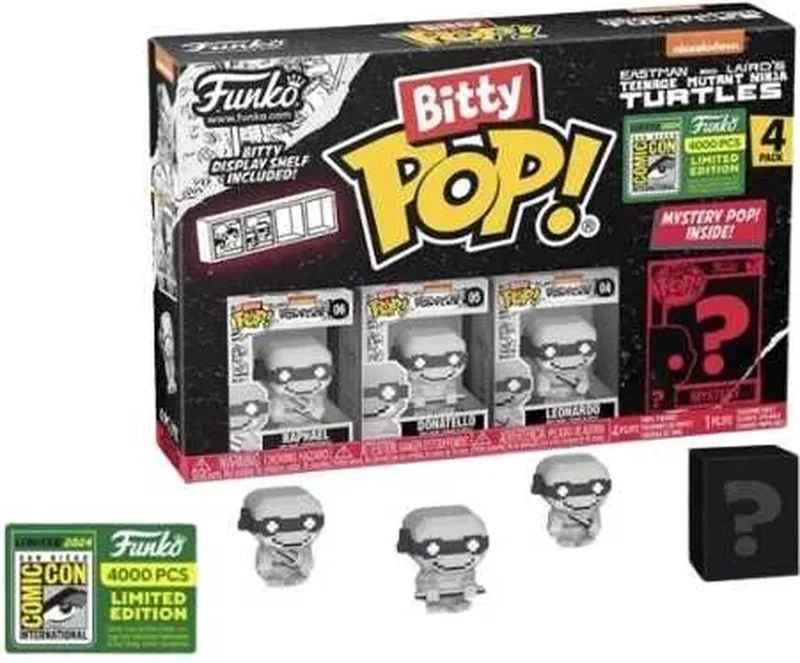 Bitty Pop! :Ninja Turtles - Raphael Donatello Leonardo - Comic Con Exclusive by Funko in Multicolour – product photo