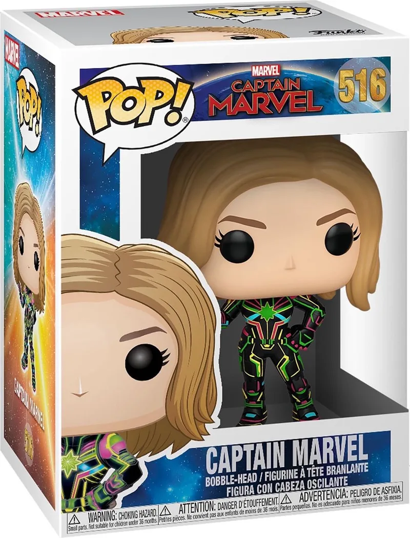 Captain Marvel - Captain Marvel with Neon Suit - 516 by Funko in Bonte kleuren – product photo