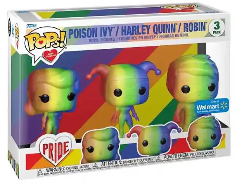 DC super heroes: Pride - Poison Ivy / Harley Quinn / Robin 3 pack Walmart Exclusive by Funko in Multicolour – product photo