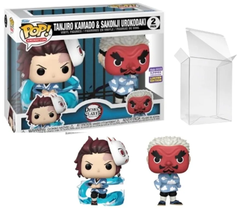 Demon Slayer: 2-Pack - Tanjiro Kamado & Sakonji Urokodaki - 2023 Summer Convention Limited Edition van Funko in Meerkleurig – productfoto