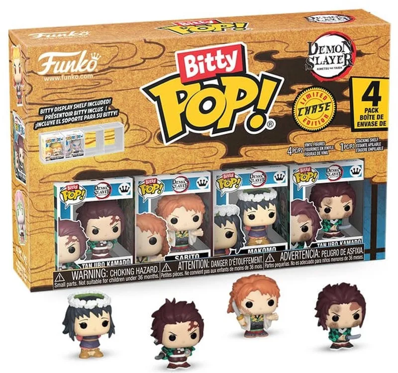 Demon Slayer: Kimetsu no Yaiba Bitty POP! Vinyl Figure 4-Pack Tanjiro 2,5 cm Mini-Figuur - 2cm by Funko in Multicolour – product photo