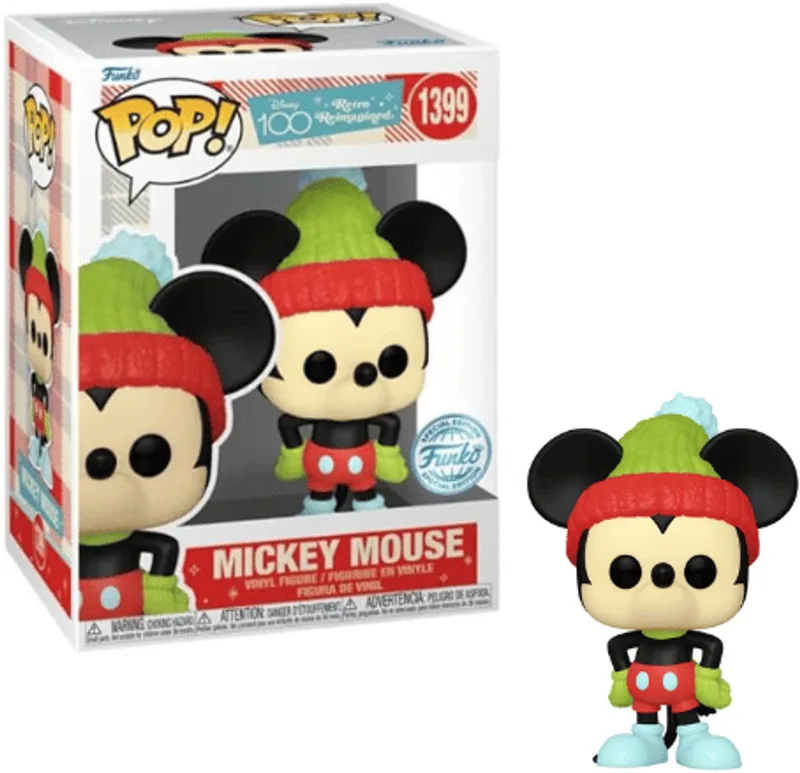 Disney D100: Retro Reimagined - Mickey Mouse #1399 Exclusive de Funko en Vert – photo produit