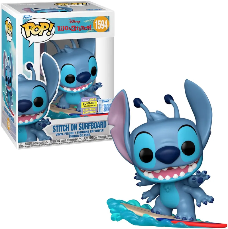 Disney: Lilo & Stitch - Stitch on Surfboard #1594 (2025 Summer Convention Exclusive) by Funko in Multicolour – product photo