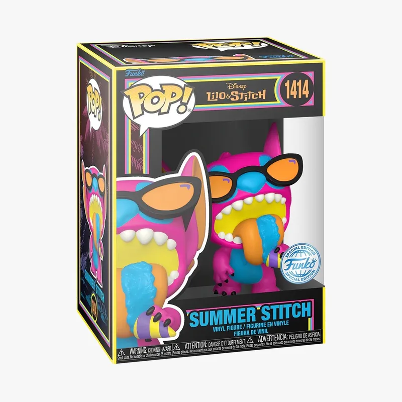 Disney: Lilo & Stitch - Summer Stitch #1414 Funko Exclusive (Blacklight) de Funko en Multicolore – photo produit