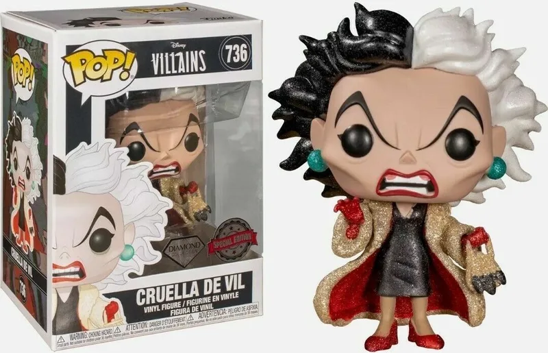 Disney Villains 736 Cruella De Vil Diamond , Special edition, Vaulted by Funko in Glitter – product photo