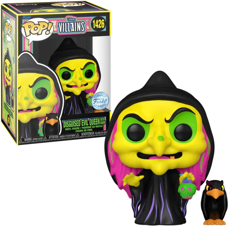 Disney Villains: Disguised Evil Queen with Raven #1426 Box Lunch Blacklight Exclusive van Funko in Meerkleurig – productfoto