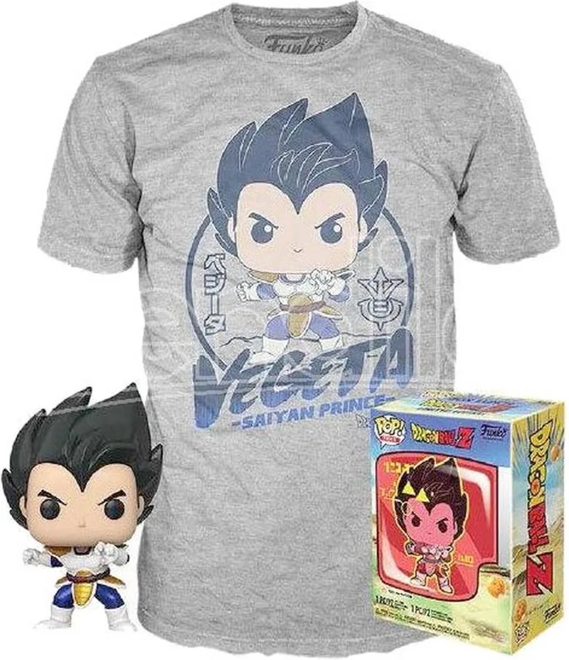 Dragon Ball Z Verzamelfiguur & Tshirt Set -S- POP! & Tee Box Vegeta van Funko in Grijs – productfoto