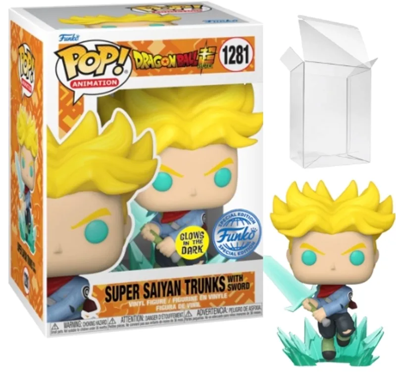 Dragonball - POP N° 1281 - Super Saiyan Trunks w/ sword GITD Exclusive van Funko – productfoto