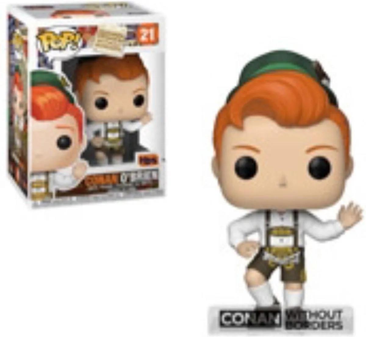 Exclusive - Conan O'Brien in Lederhosen von Funko in Orange – Produktfoto