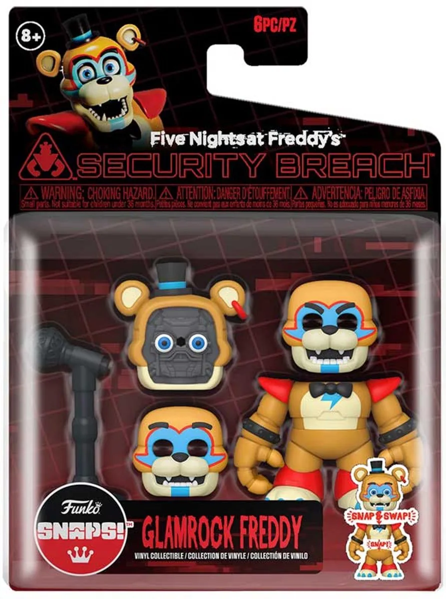 Games: Five Nights at Freddy's (FNAF) Snap Action Figure by Funko in Glamrock Freddy – product photo
