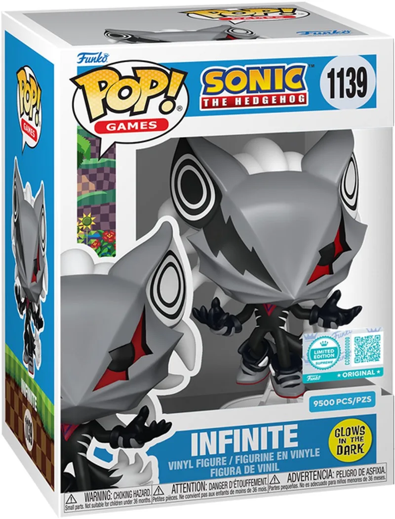 Games: Sonic the Hedgehog - Infinite (Glow in the Dark) #1139 Supreme Exclusive (9500 PCS Limited) van Funko in Grijs – productfoto
