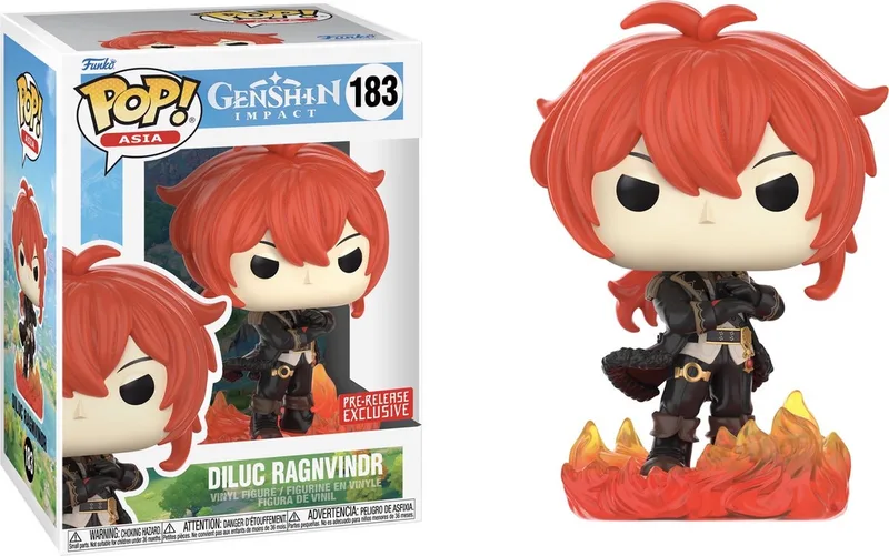 Genshin Impact Diluc Ragnvindr vinyl figuur nr. 183 Funko Pop! meerkleurig van Funko in Meerkleurig – productfoto