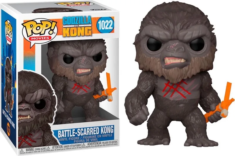 Godzilla - Godzilla Vs Kong POP! Movies Battle Worn Kong 9 cm Verzamelfiguur by Funko in Multicolours – product photo