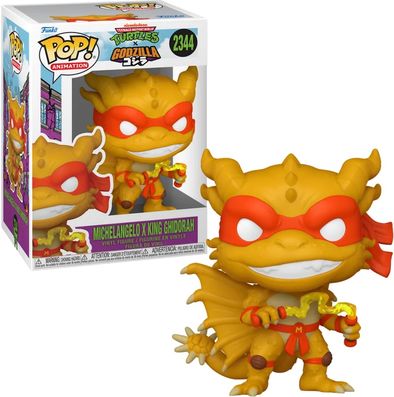 Godzilla x Turtles POP! Animation Vinyl Figure Michelangelo X Ghidorah 9 cm POP! Figuur by Funko in Multicolour – product photo