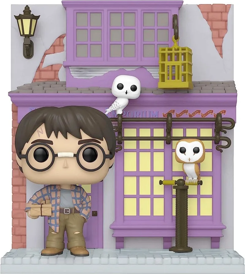 Harry Potter - POP! Deluxe: Diagon Alley - Eeylops Owl Emporium With Harry 9 cm Verzamelfiguur van Funko in Multicolours – productfoto
