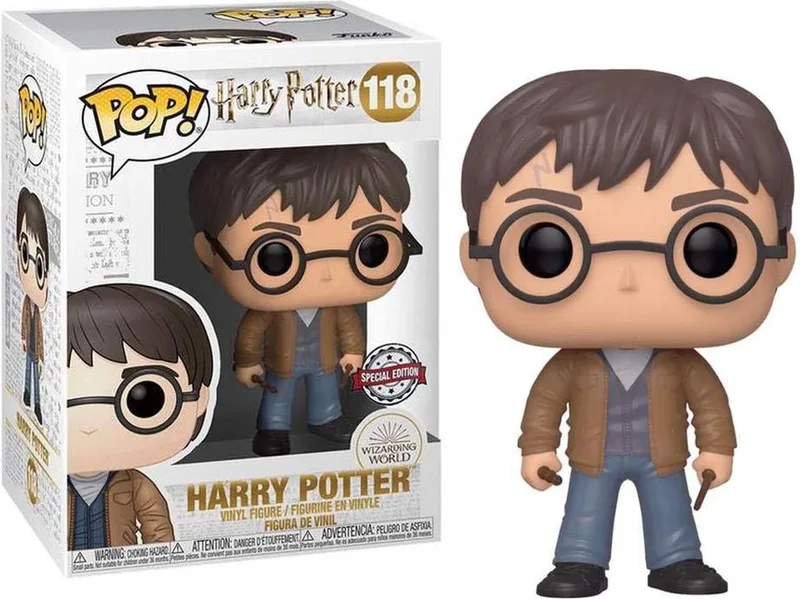 Harry Potter POP! Vinyl Figure - Harry met 2 Stokken - 9 cm Exclusief van Funko in Meerkleurig – productfoto