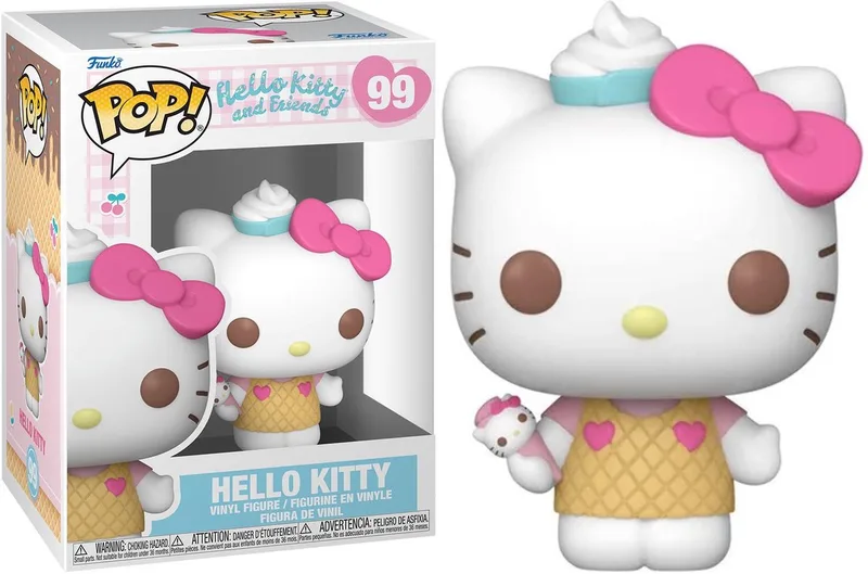 Hello Kitty Hello Kitty and Friends - Hello Kitty (Ice Cream) vinylfiguur 99 Funko Pop! meerkleurig Unisex de Funko en Multicolore – photo produit