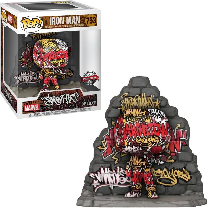 Iron Man Verzamelfiguur Marvel POP! Street Art Collection Deluxe Iron Man 9 cm by Funko in Multicolours – product photo