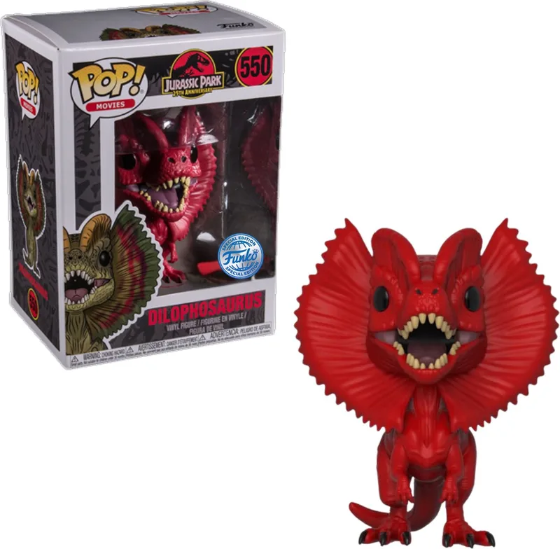 Jurassic Park Dilophosaurus vinyl figuur nr. 550 Funko Pop! standaard - PVC - Fan merch, Film van Funko in Standard – productfoto