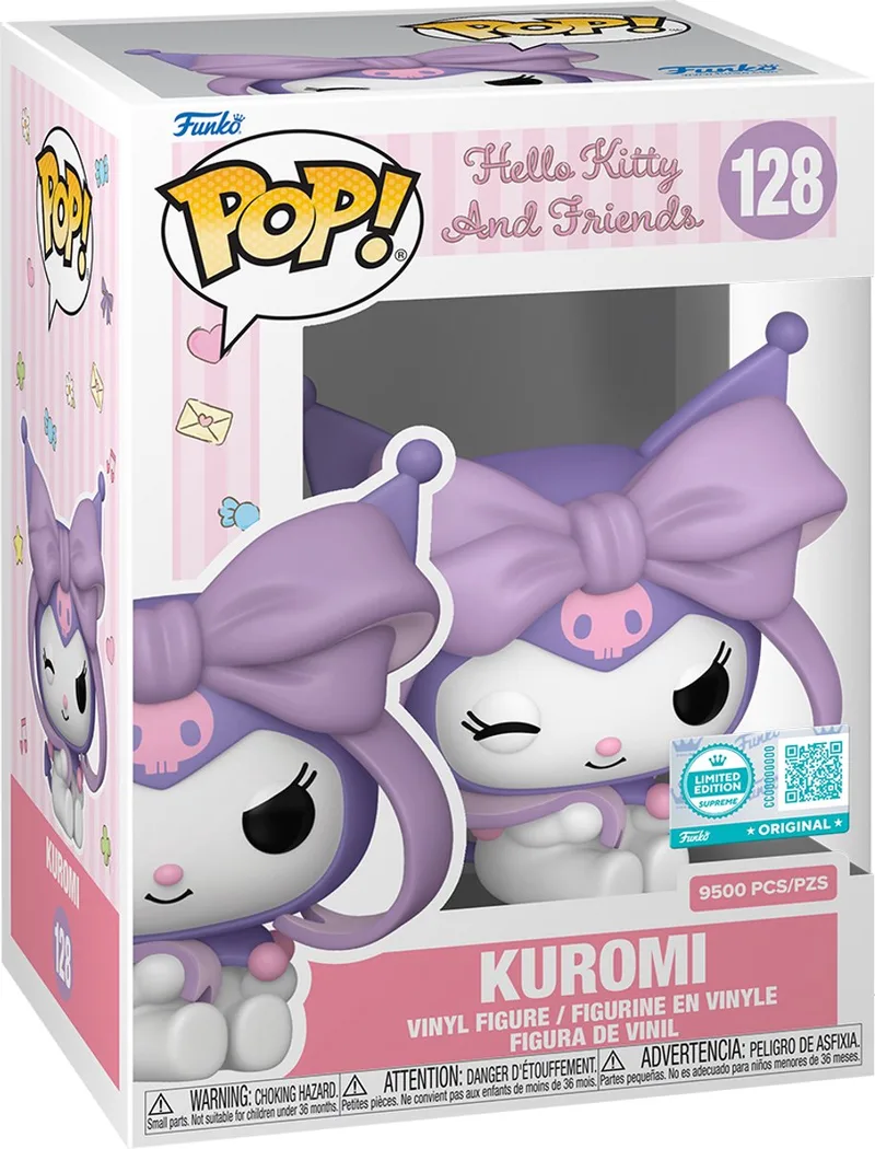 Kuromi with Bow #128 Limited Edition Supreme 9500 PCS van Funko in Paars – productfoto