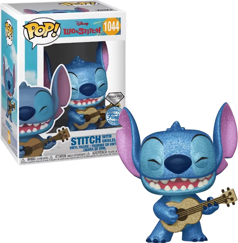 Lilo & Stitch Stitch with Ukulele Diamond Glitter Pop by Funko in Multi Colors – product photo