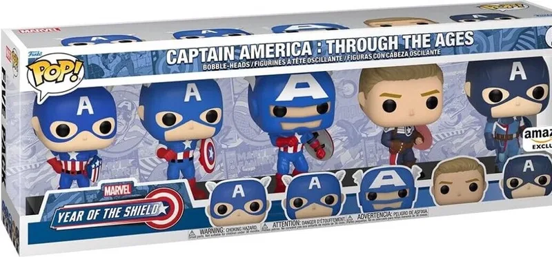 Marvel 5-Pack - Captain America through the Ages - Amazon Exclusive van Funko in Meerkleurig – productfoto