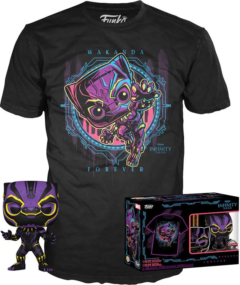 Marvel - Bobble Head POP N° xx - Black Panther + Tee (m) van Funko – productfoto