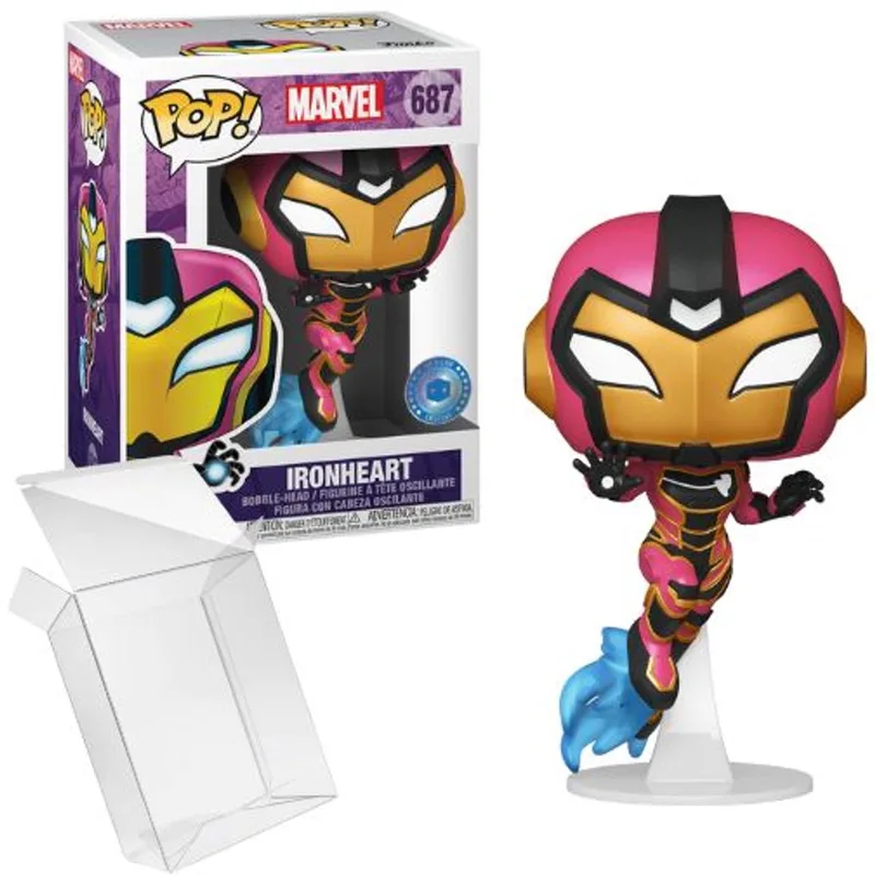 Marvel Ironheart #687 Pop in a Box Exclusive van Funko in Roze – productfoto