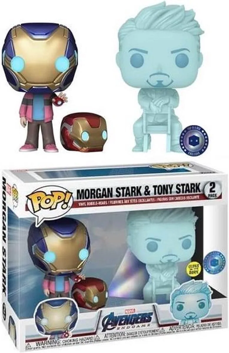 Marvel: Morgan Stark & Tony Stark (Glow in the Dark Endgame) 2-pk - Pop In a Box Exclusive [7.5/10] van Funko in Meerkleurig – productfoto