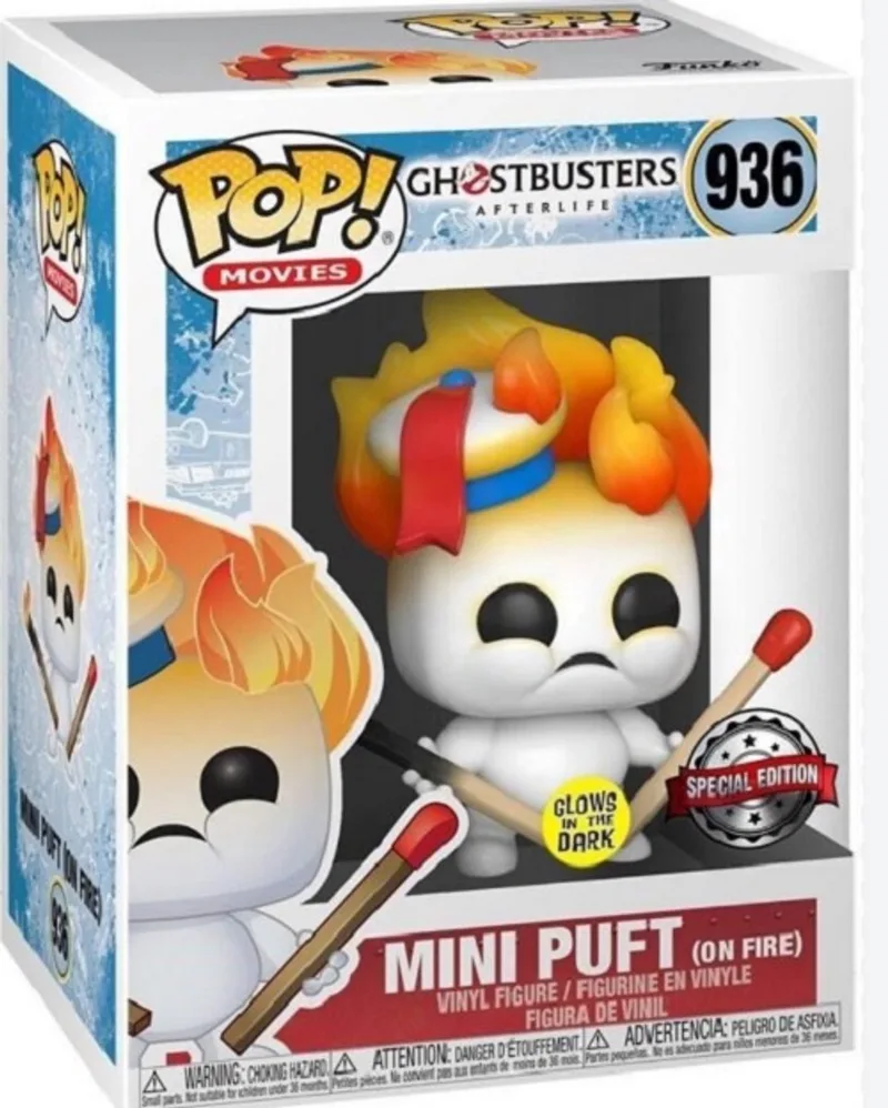 Movies Ghostbusters Afterlife Mini Puft on Fire Glow Special Edition #936 van Funko in Wit – productfoto