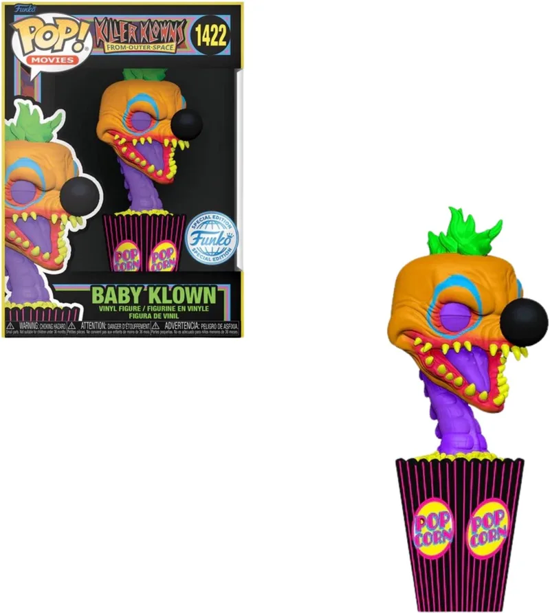 Movies: Killer Klowns from Outer Space - Baby Klown #1422 Black Light Exclusive by Funko in Black light Neon – product photo