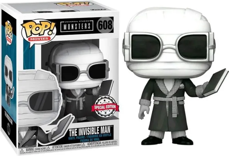 Movies: Monsters - The Invisible Man (Black & White) - US Exclusive van Funko in Wit, Zwart – productfoto
