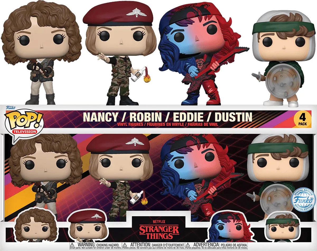 Movies: Stranger Things Nancy / Robin / Eddie / Dustin 4-Pack Exclusive Special Edition de Funko en Multicolore – photo produit
