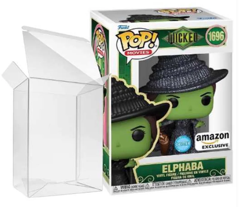 Movies: Wicked - Elphaba #1696 Glitter AMZ Exclusive by Funko in Black, Groen – Glitter – product photo