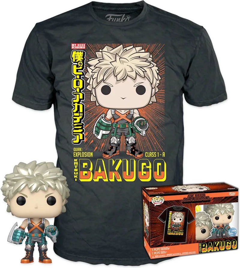 My Hero Academia Verzamelfiguur & Tshirt Set -M- POP! & Tee Box Katsuki van Funko in Zwart – productfoto